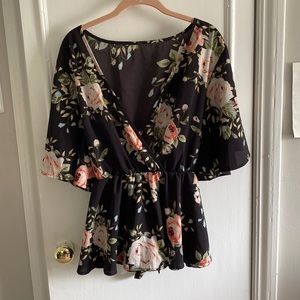 Floral peplum top